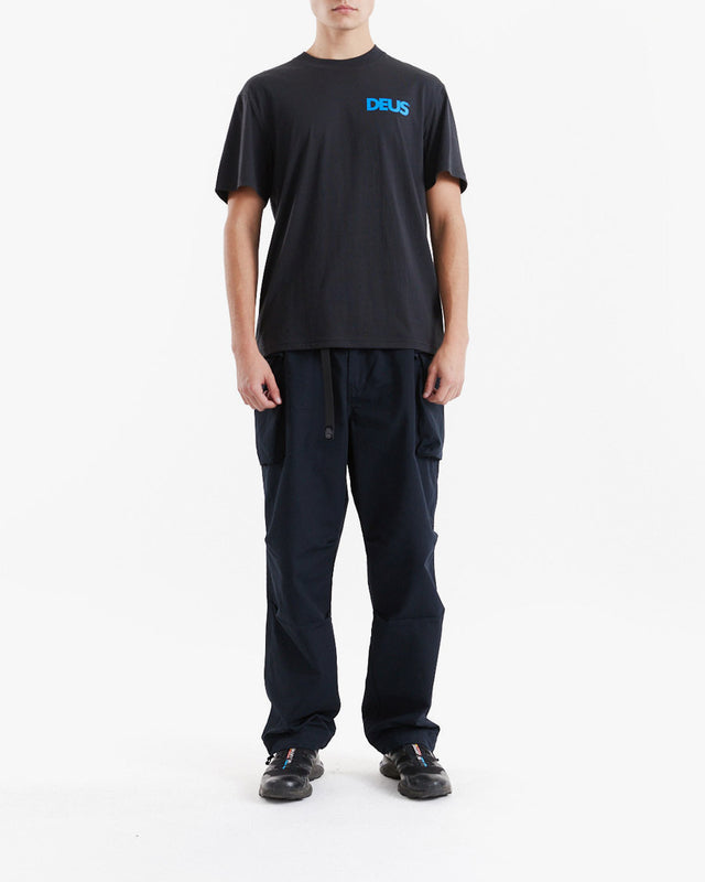 Camiseta Heavy Leisure Box Fit  Biarritz Surf Address - Preta