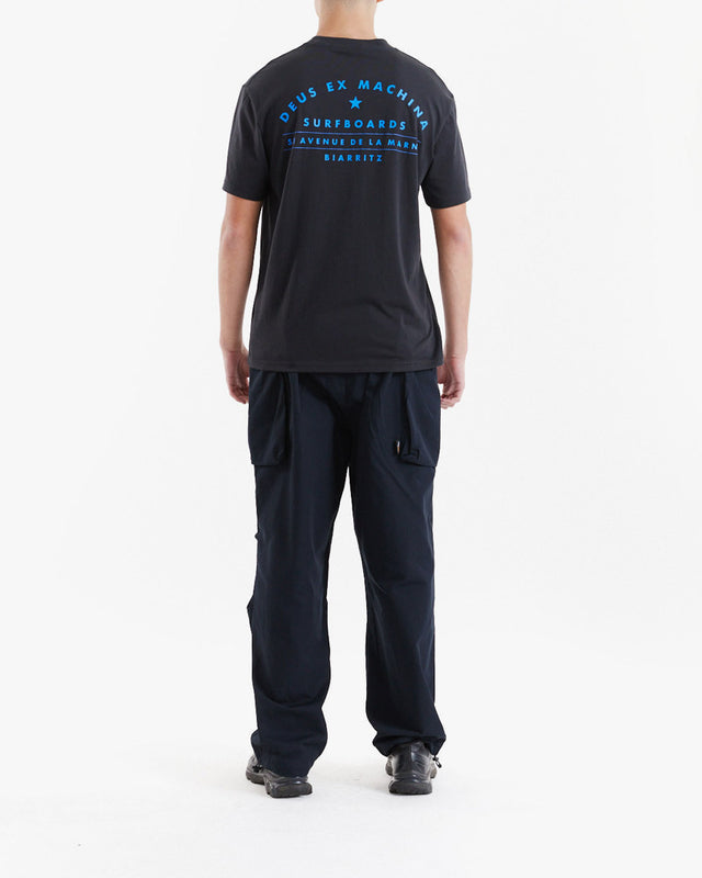 Camiseta Heavy Leisure Box Fit  Biarritz Surf Address - Preta