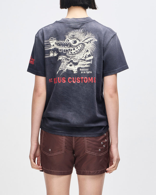 Camiseta Box Fit Bugzz - Chumbo