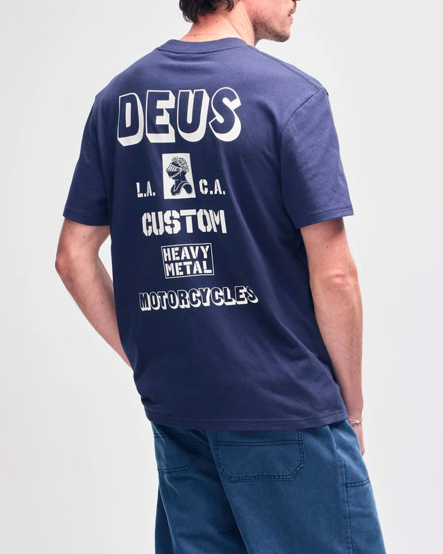 Camiseta Box Fit Heavy Metal - Marinho