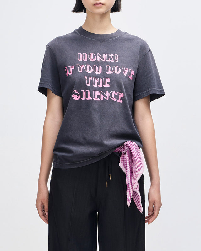 Camiseta Box Fit Honk! - Chumbo