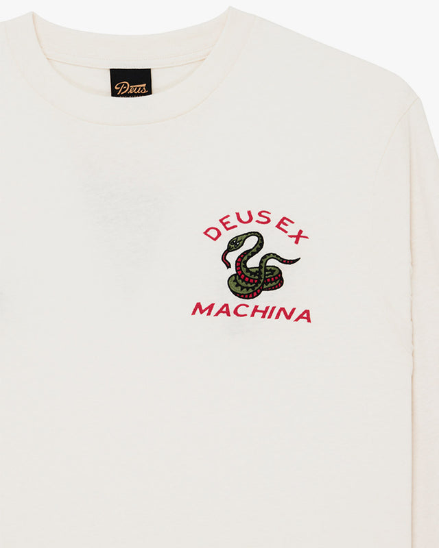 Camiseta Manga Longa Box Fit Danger Noodle - Dirty White