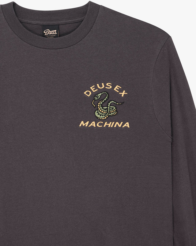 Camiseta Manga Longa Box Fit Danger Noodle - Chumbo