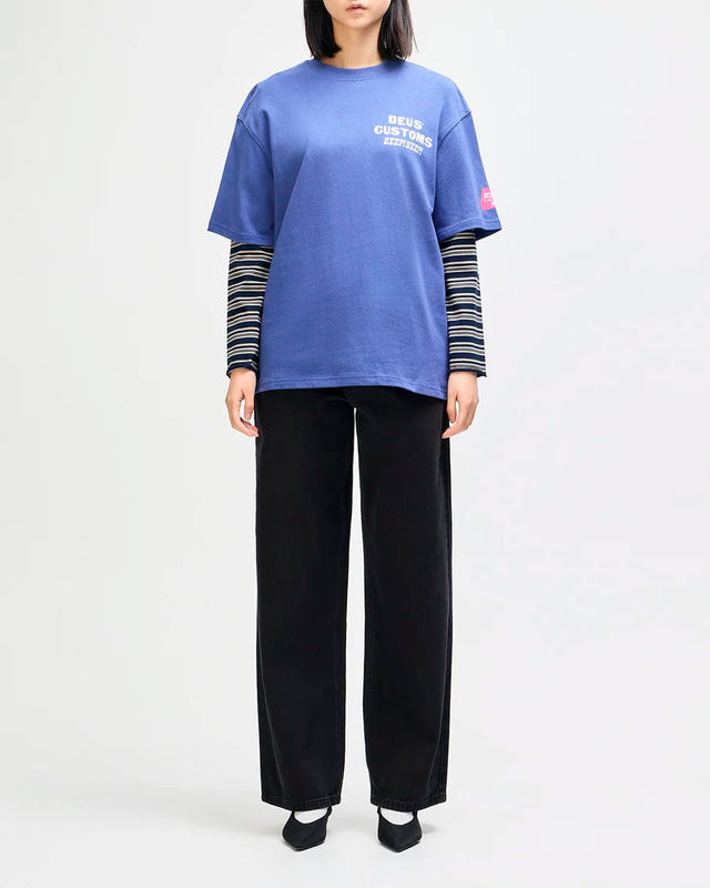 Camiseta Oversized Fit Bloomers - Azul Escuro