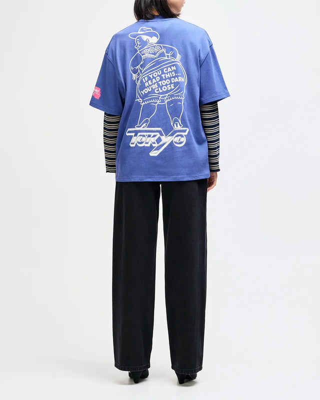 Camiseta Oversized Fit Bloomers - Azul Escuro