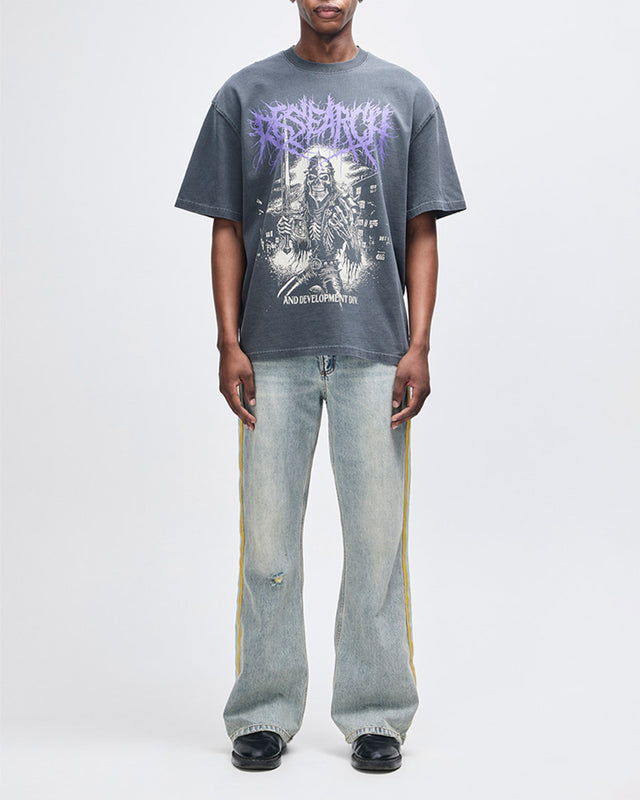 Camiseta Oversized Metal Fabricator - Chumbo