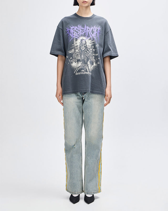 Camiseta Oversized Metal Fabricator - Chumbo