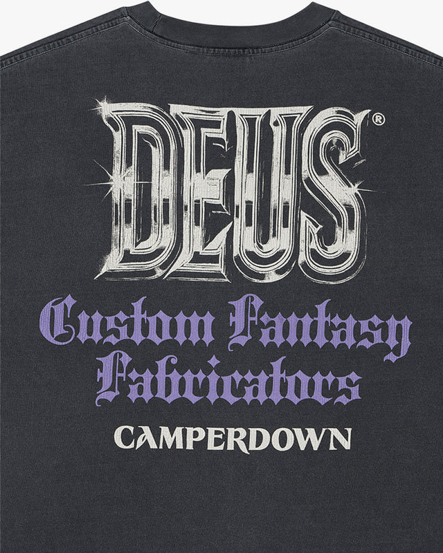 Camiseta Oversized Metal Fabricator - Chumbo