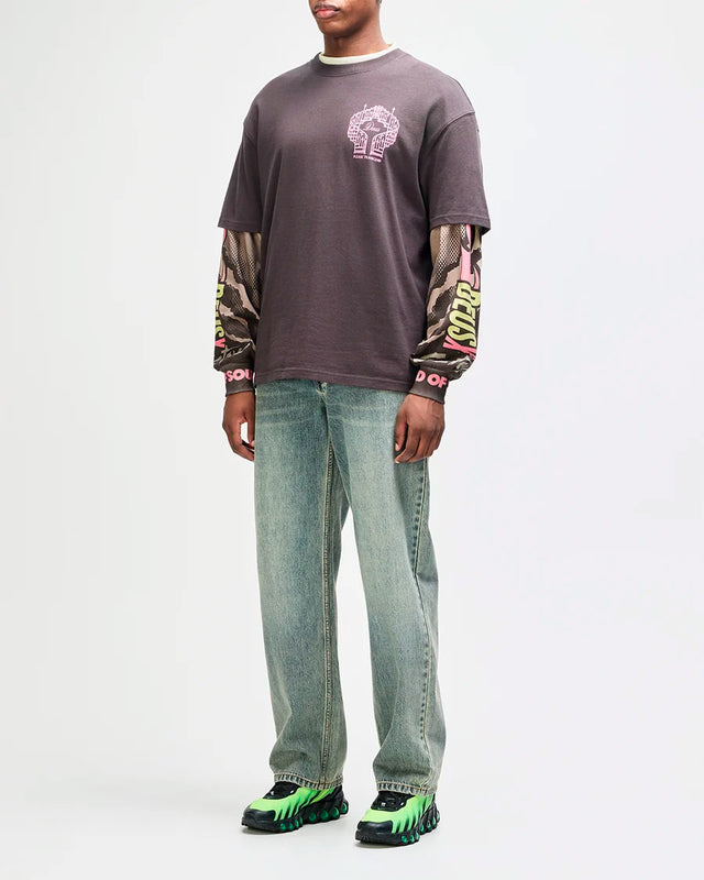Camiseta Oversized Upstairs - Chumbo