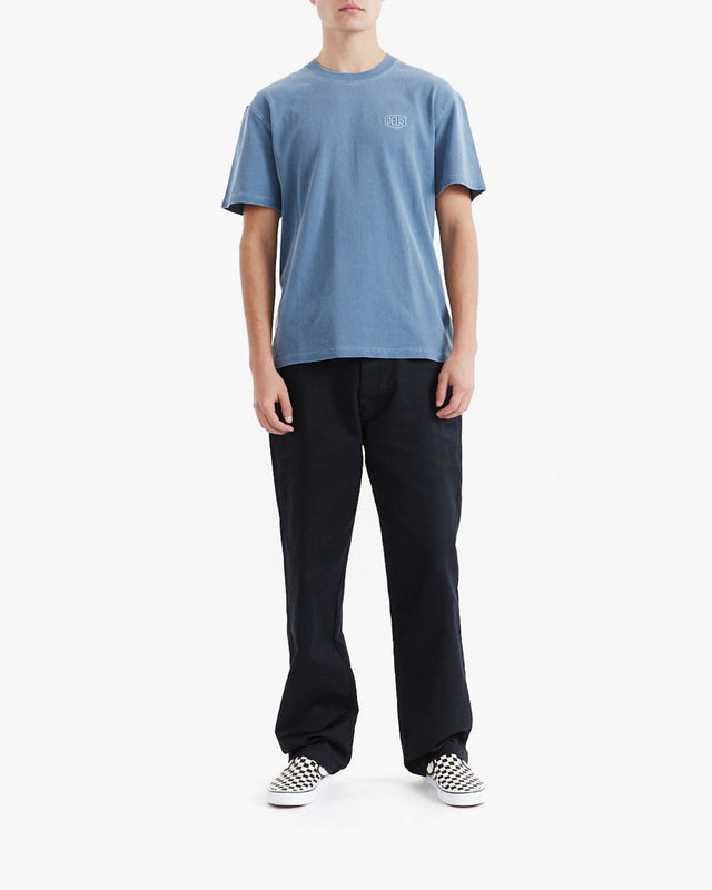 Camiseta Box Fit Shield Garment Dyed - Azul