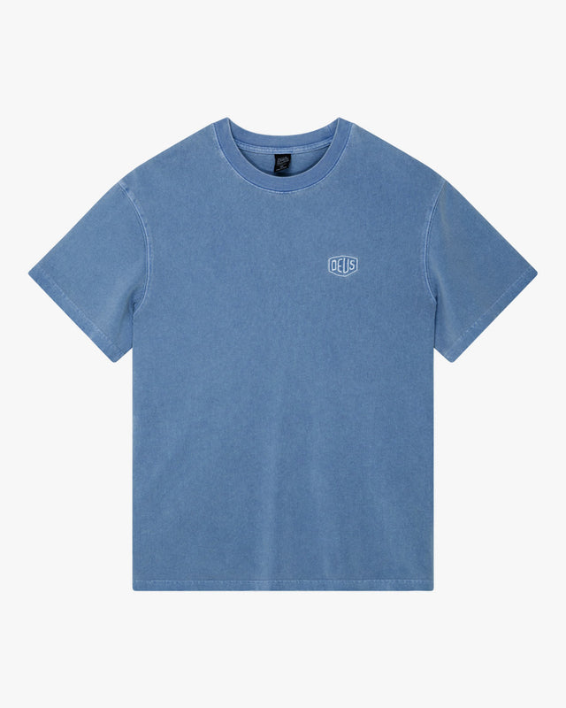 Camiseta Box Fit Shield Garment Dyed - Azul