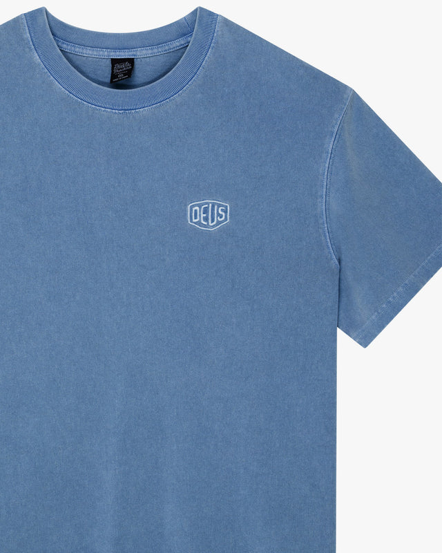 Camiseta Box Fit Shield Garment Dyed - Azul