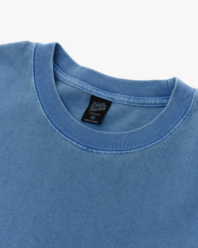 Camiseta Box Fit Shield Garment Dyed - Azul