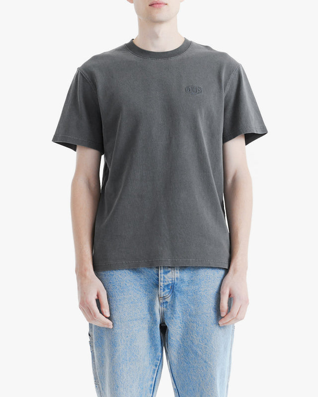 Camiseta Box Fit Shield Garment Dyed - Chumbo