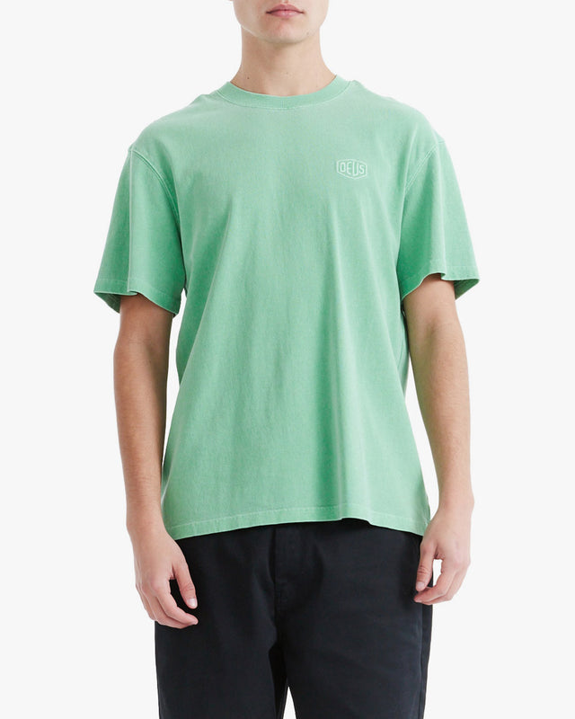 Camiseta Box Fit Shield Garment Dyed - Verde