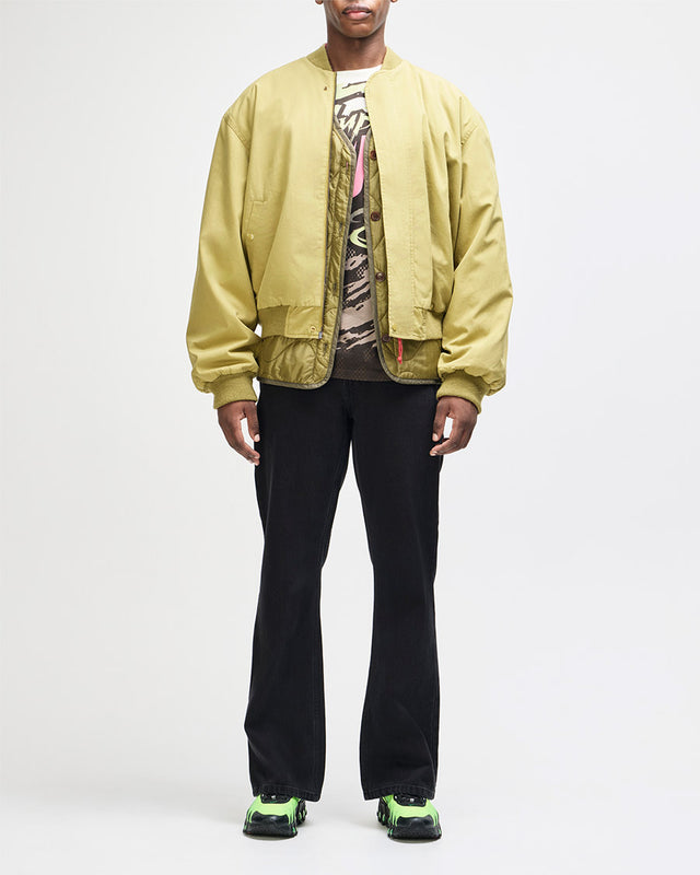 Jaqueta Relaxed Fit Pendula Dupla Face - Oliva