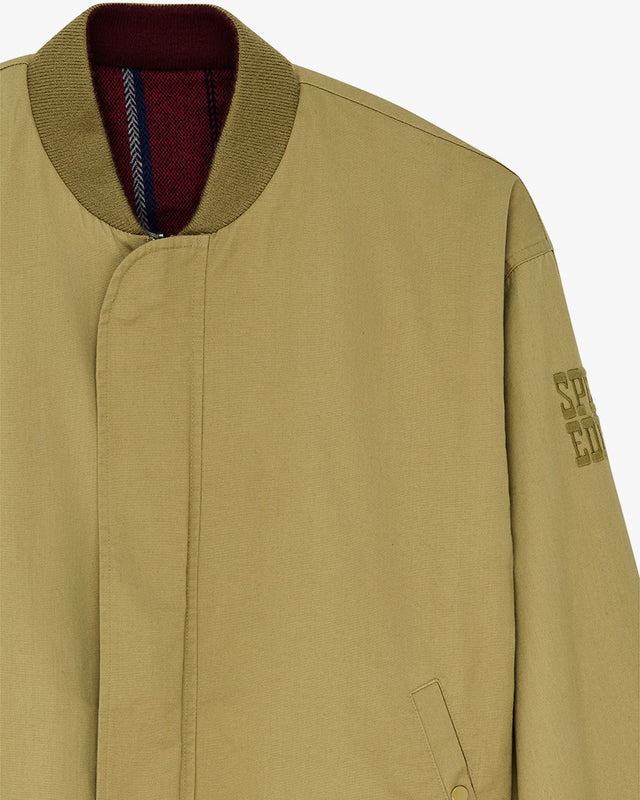 Jaqueta Relaxed Fit Pendula Dupla Face - Oliva
