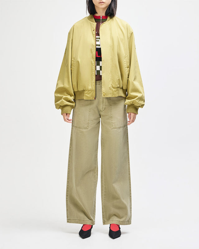 Jaqueta Relaxed Fit Pendula Dupla Face - Oliva