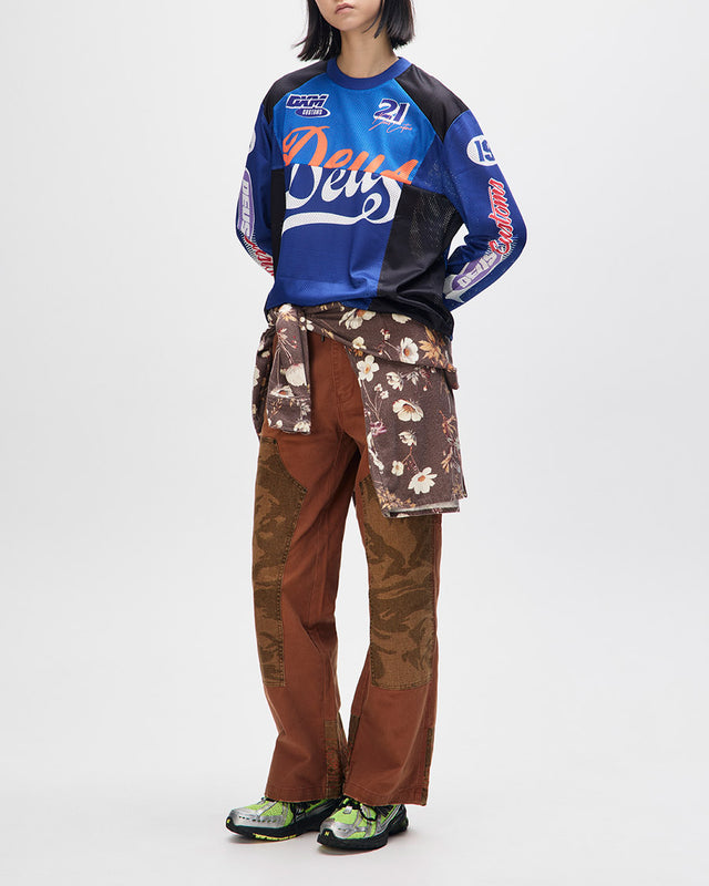 Moto Jersey Box Fit Moss Gather - Azul