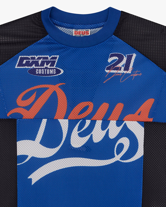 Moto Jersey Box Fit Moss Gather - Azul