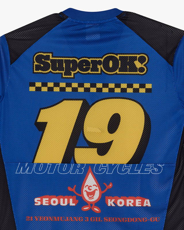 Moto Jersey Box Fit Moss Gather - Azul